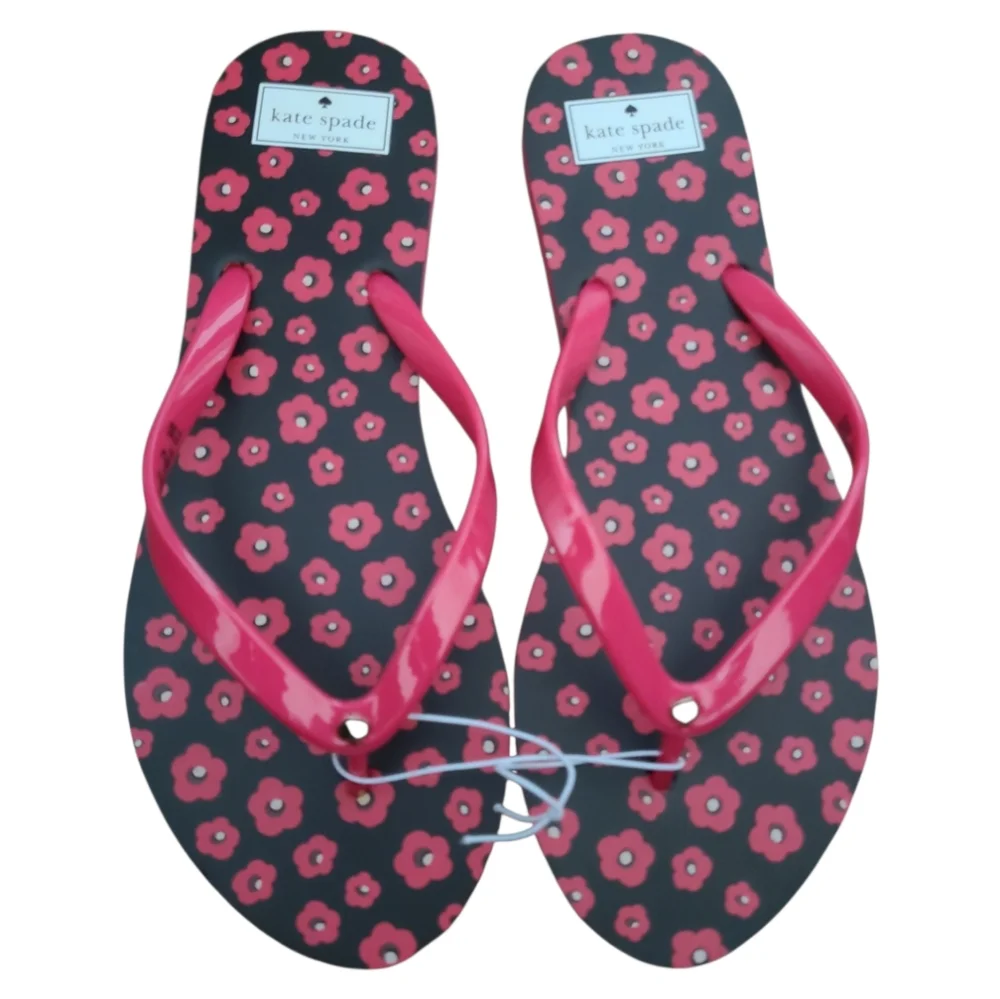 Kate Spade Fuschia Floral Flip Flops -Size 11